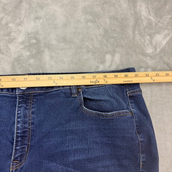 Lane Bryant Womens Jeans Size 22 Mid Rise Skinny Flex Magic Waistband Distressed - Picture 6 of 11